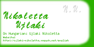 nikoletta ujlaki business card